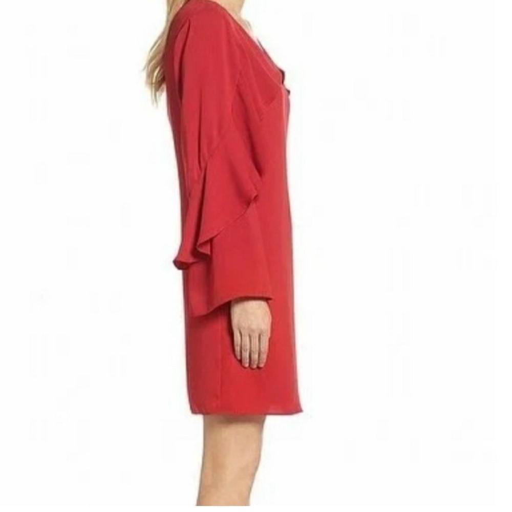 Kobi Halperin Dresses Cascade Ruffle Long Sleeve Party Cocktail Dress Red Sz M - Picture 2 of 9